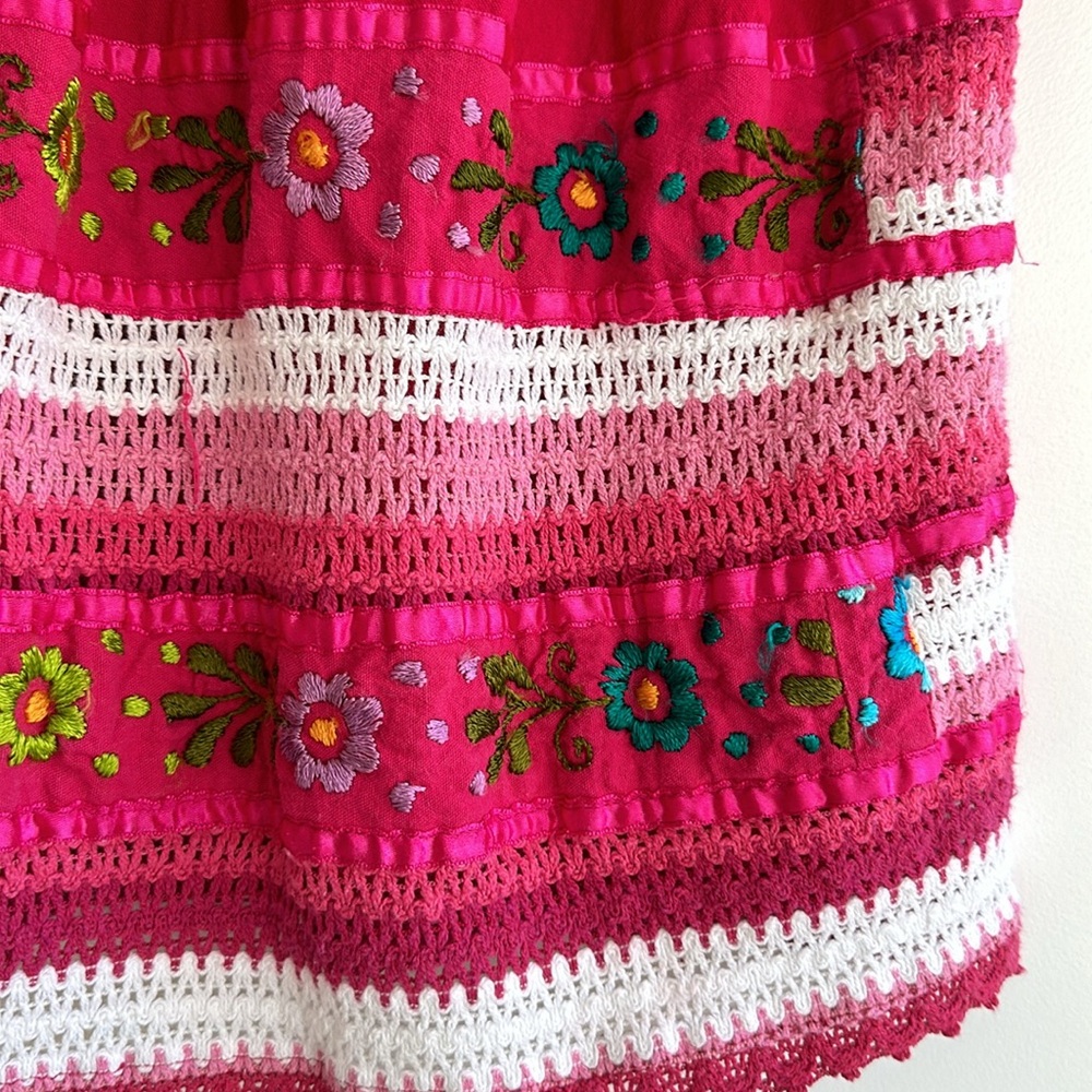 Traditional 6T Mexican Huipil embroidered dress - Picture 4 of 8